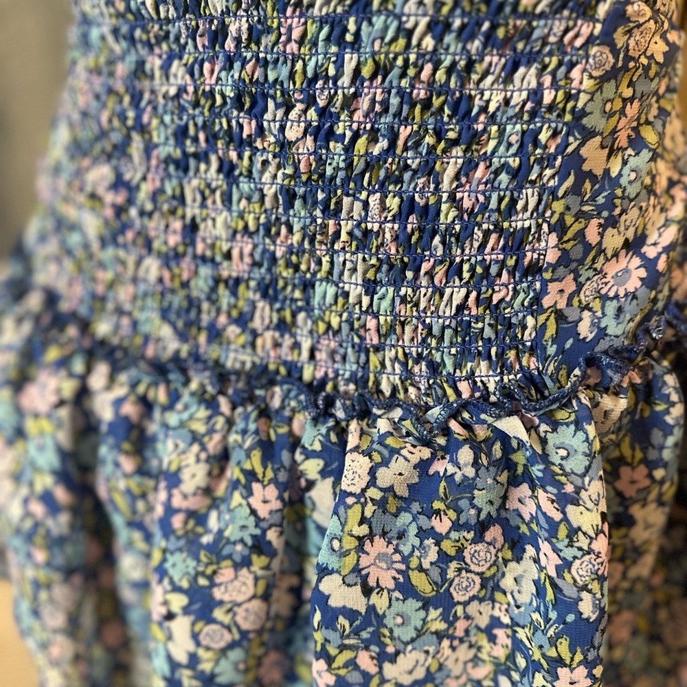 Wild Fable Blue Floral Ruffle Tiered Skirt - Picture 9 of 10